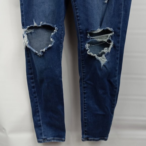 American Eagle Curvy Hi-Rise Jegging Torn Look Size 10 Petite - Picture 2 of 9